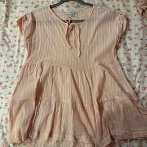 american eagle light pink babydoll top